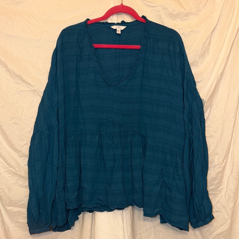 Time & Tru 3x (24/26)Teal Women's Top